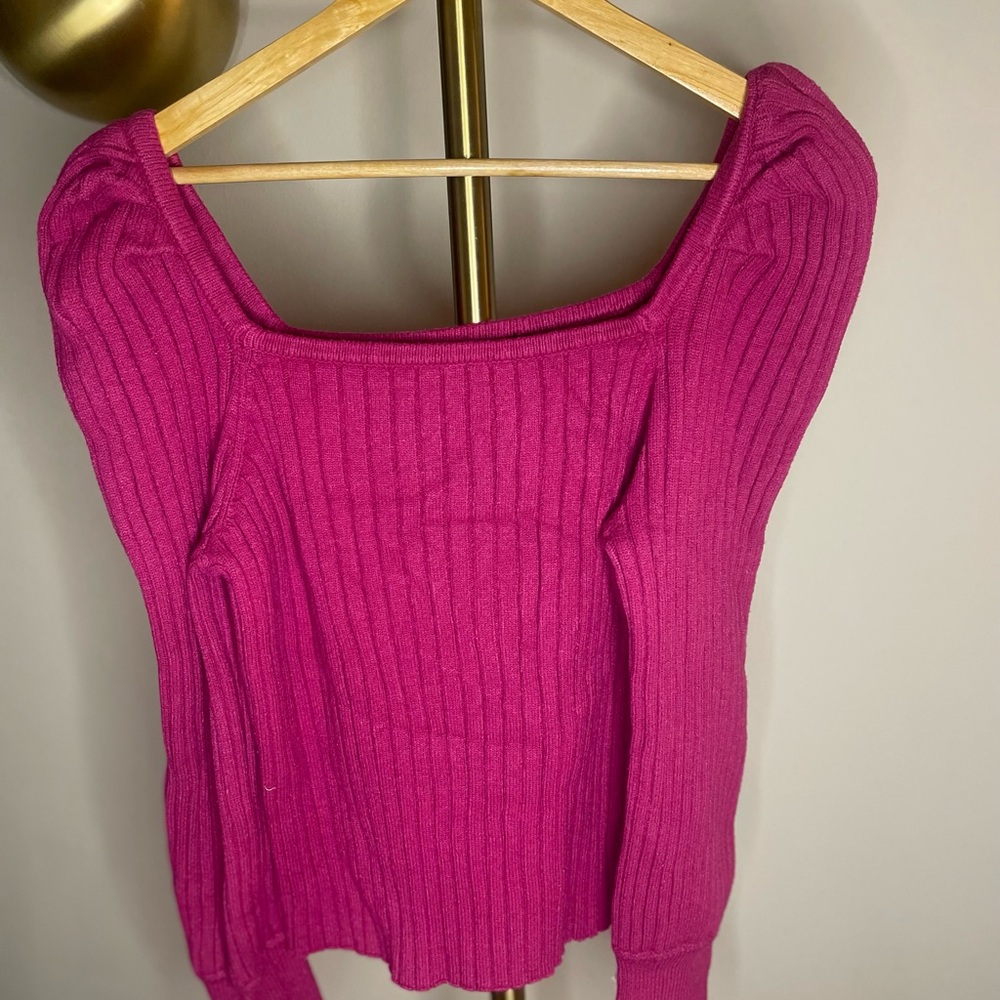 Marc New York Fuchsia Off-the-Shoulder Sweater